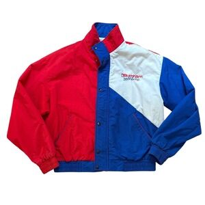 Swingster Burnham Racing Jacket Mens Red Blue Good Vintage Colorblock SIZE Large
